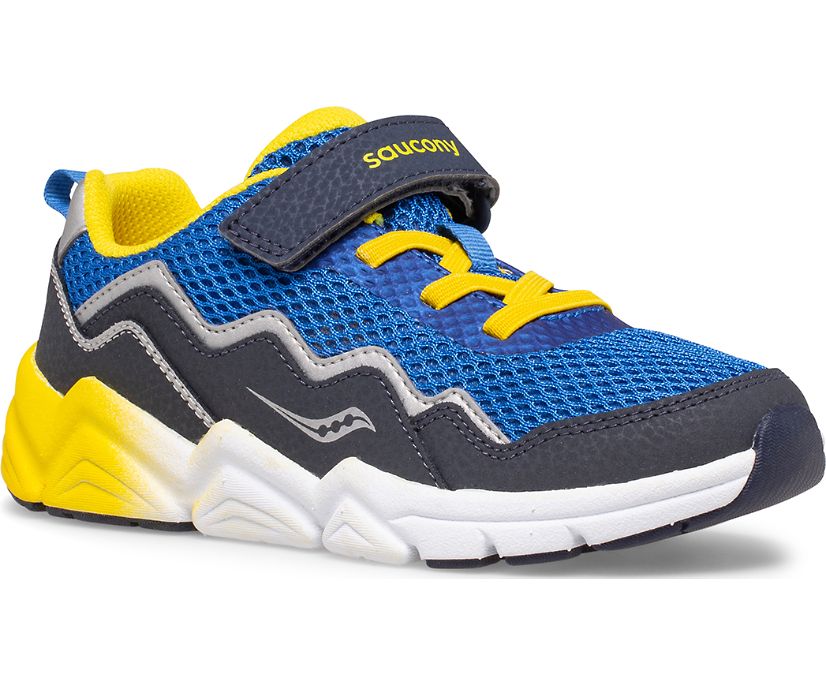 Tenis Saucony Flash A/C 2.0 Niños Azules Amarillos | México 856BEXC